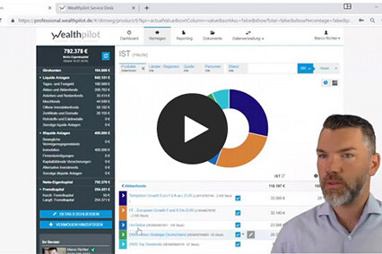 Wealthpilot Interface: Vermögen analysieren