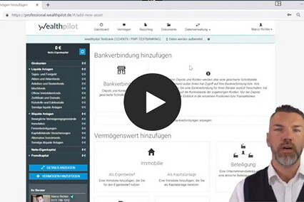 Wealthpilot Interface: Erste Schritte