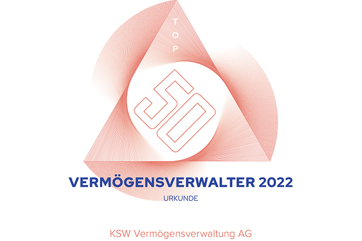 KSW Vermögensverwaltung unter den Top 50 Vermögensverwaltern in Deutschland 2022